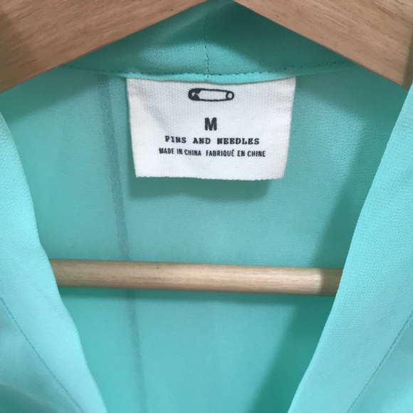 Pins and Needles Turquoise Blouse - Picture 3 of 3